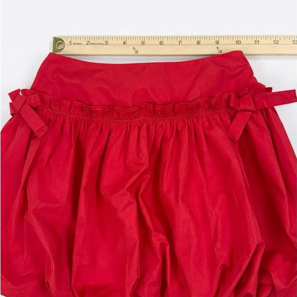 Crewcuts J Crew Girls Tafetta Bow Bubble Skirt Kids 7 Red Holiday